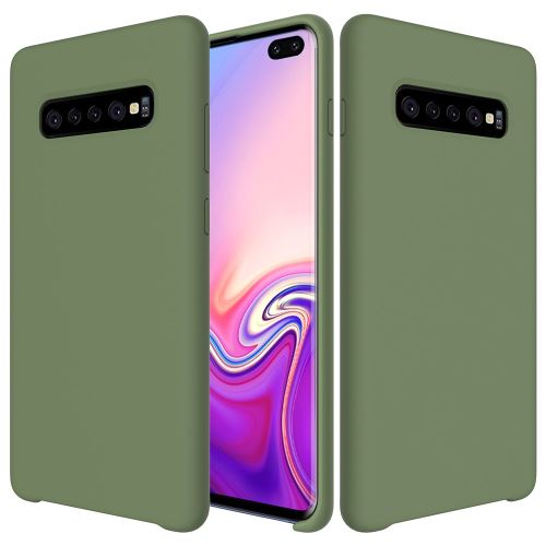 Coque en silicone liquide souple vert pour votre Samsung Galaxy S10 Plus