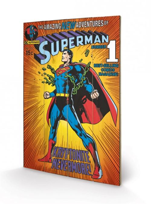 DC COMICS - Superman Kyrptonite - Impression sur bois 40x59cm