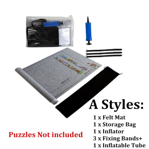 Puzzles Mat Jigsaw Roll Feutre Mat Tapis de jeu Large Couverture grise + outils