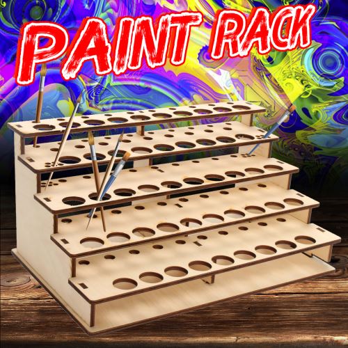 Support de rangement de bouteille de peinture acrylique en bois de 48 pots de couleur