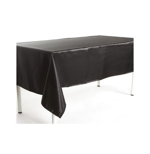 Nappe rectangulaire brillante 140 x 240 cm - Noir