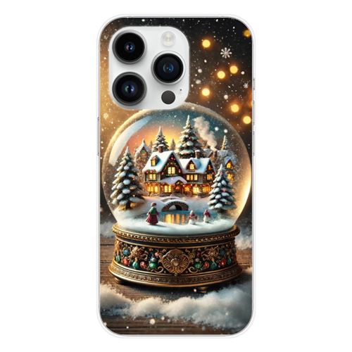Coque en silicone imprimée compatible Apple iPhone 14 Pro NO Globe Féérique
