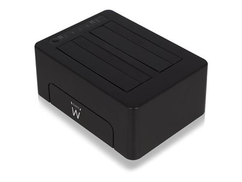 Dock Station Dual Ewent EW7014 Dual 2.5-3.5 USB 3.1 ABS Noir