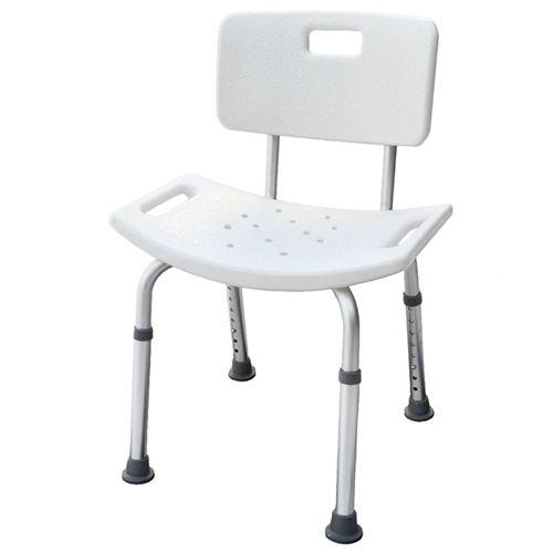 Parcura Siège de bain réglable avec dossier Blanc 120 kg 52 cm 84820