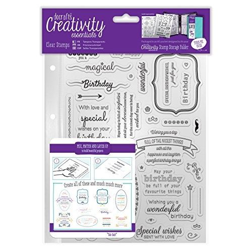 Docrafts lot de 39 tampons transparents anniversaire - format a5 qdc520-16