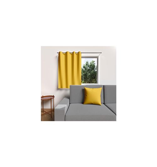 Rideau uni à oeillets Alix - 135 x 180 cm - Jaune
