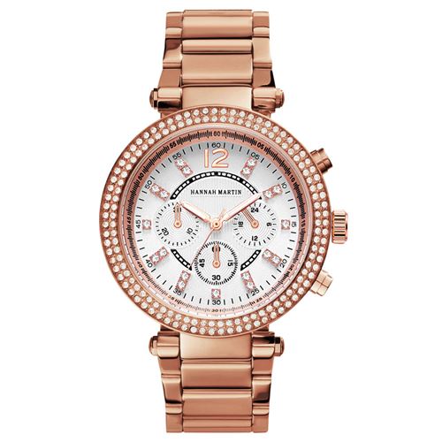 Montre à quartz HANNAH MARTIN Femme HM-1196OA - Or rose&Argent(40mm)