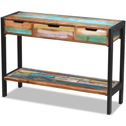 Vidaxl buffet 3 tiroirs bois de r&eacute;cup&eacute;ration massif 243273