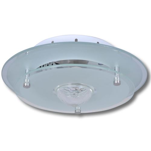 vidaXL Plafondlamp rond glas 1xE27 kristal