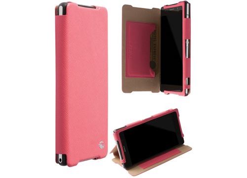 Krusell Malmö FlipCase Stand mfX - Beschermende bedekking voor mobiele telefoon - imitatieleer - roze - voor Sony XPERIA Z2