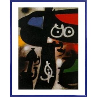 Lithographie Offset Joan Miró "Femme Hantée Par Le Passage De L'Oiseau" - 12x35 Pouces, 1996, Neuf