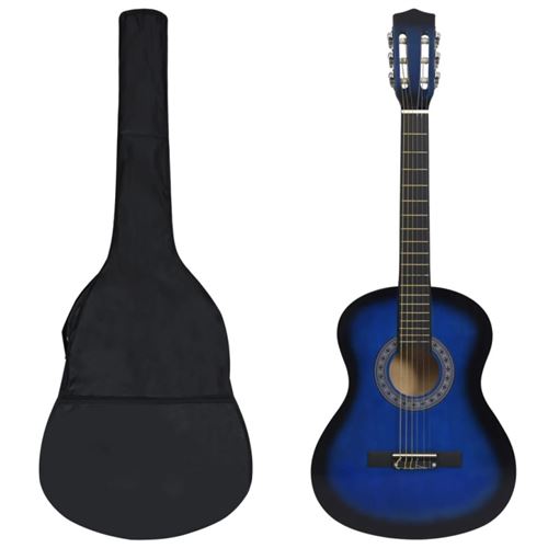 vidaXL Ensemble de guitare classique pour débutants 8 pcs bleu 3/4 36