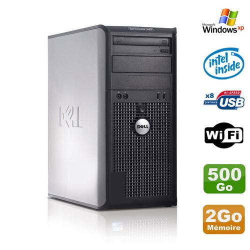 PC Tour Dell Optiplex 360 Mt Intel E7400 2.8Ghz 2Go Disque 500Go Dvd WiFi Win Xp