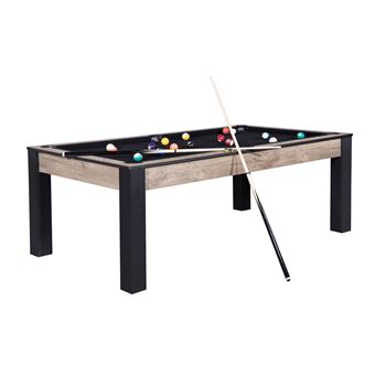 Billard Connecticut 213 Cm Industriel Tapis Noir Convertible Table Salle Manger Billard Achat Prix Fnac