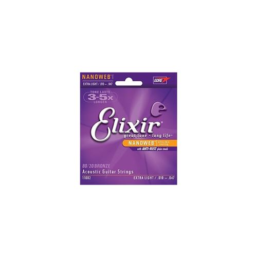 Elixir Nanoweb 11027 Custom Light 11-52 - Jeu De Cordes Guitare Acoustique