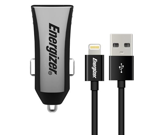 Energizer chargeur de voiture double USB 12/24V 2.4A avec Micro-USB noir