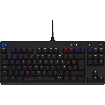 Logitech Clavier de jeu mécanique G Pro - Clavier - backlit - USB - AZERTY - Français - commutateur : GX Blue Clicky - noir - 1