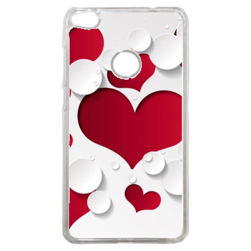 Coque Coeurs Compatible P8 2017 Transparent