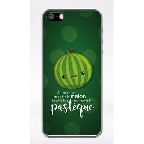 Coque Force De Prendre Le Melon Tu Vas Finir Par Avoir La Pastque Fond Kaki Compatible Iphone 5 Transparent