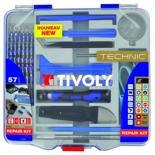Coffret TIVOLY 57 Pièces kit réparation smartphone et micro réparations