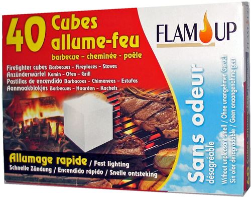 Flam'Up 8240 Set de 40 Cubes Allume-feu sans odeur