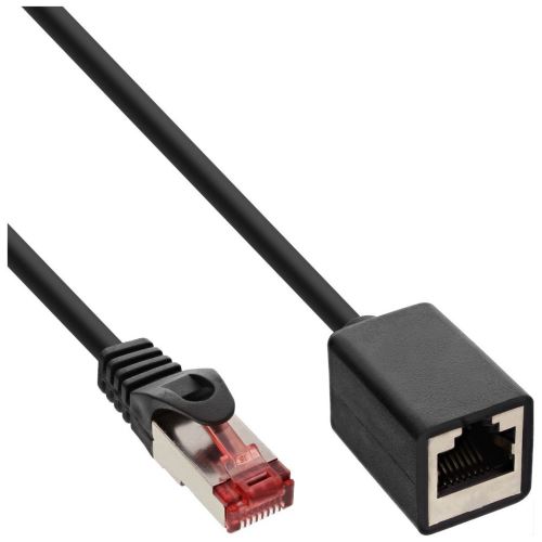 InLine - Câble d'extension de patch - RJ-45 (M) pour RJ-45 (F) - 10 m - SFTP, PiMF - CAT 6 - sans halogène, moulé - noir