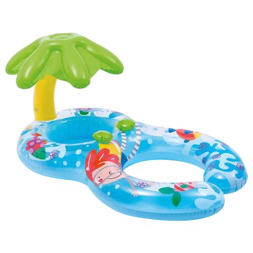 Anneau de natation flottant à 8 mots pour mère et enfant, bleu