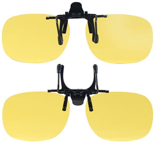 2 surlunettes à clip pour conduite nocturne - Rondes