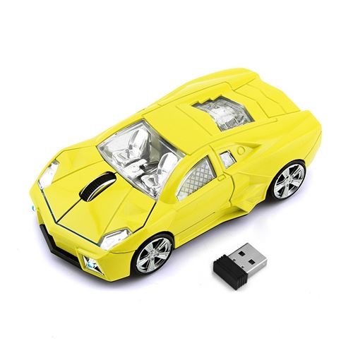 Souris CM0022 Lamborghini voiture sans fil jaune