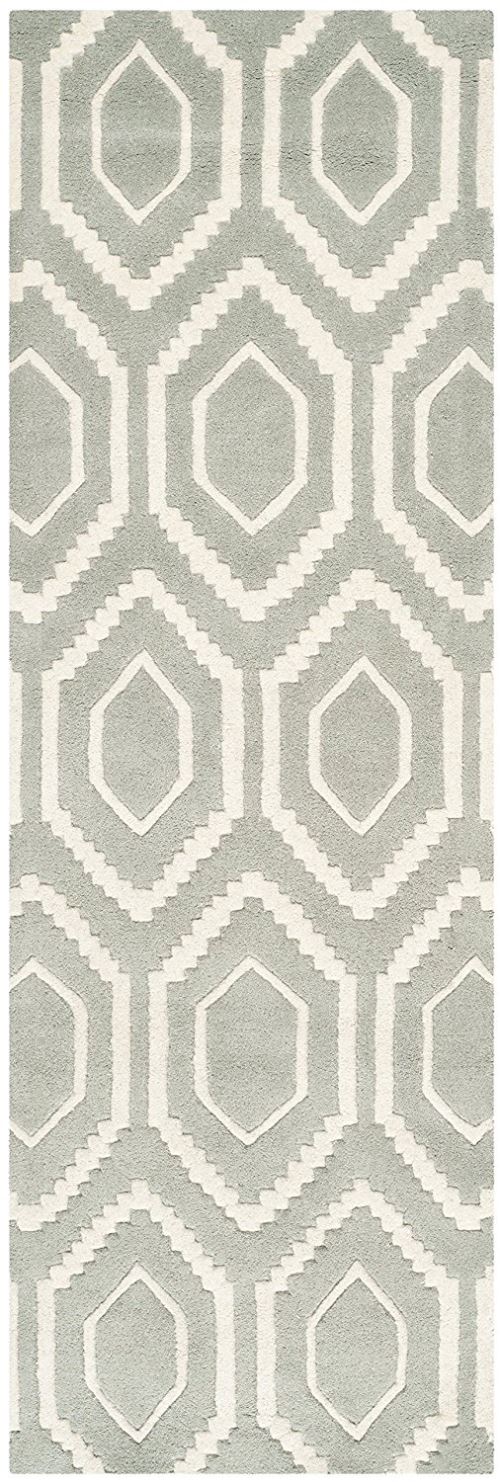 Safavieh, Tapis Tufté a la main, CHT731E, Gris / Ivoire, 68 X 213 cm