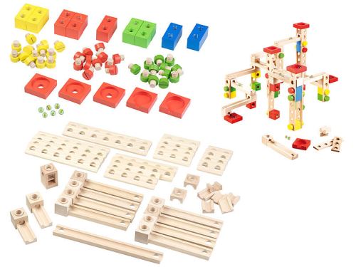 Playtastic : Circuit à billes en bois, 100 pièces