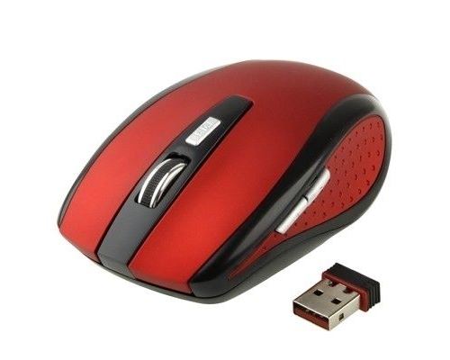 Yonis Rouge Souris Sans Fils Universelle Optique 2600 Dpi 2.4 Ghz Usb Plug & Play - Image 1