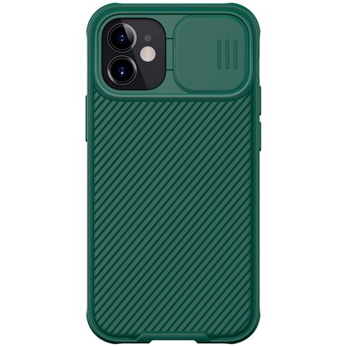 Coque Avec couvercle de caméra Slide Anti-chute Pour iPhone 12 6.1-vert