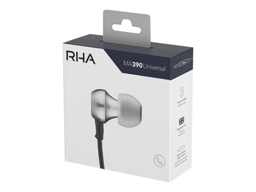 RHA MA390 Universal - In-ear hoofdtelefoons met micro - inwendig - met bekabeling - 3,5 mm-stekker - ruisisolatie