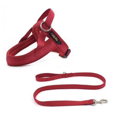 Meilleurs prix pour Harnais et Laisses KELLY Nylon kit pour chien - Rouge foncé (Taille: L)