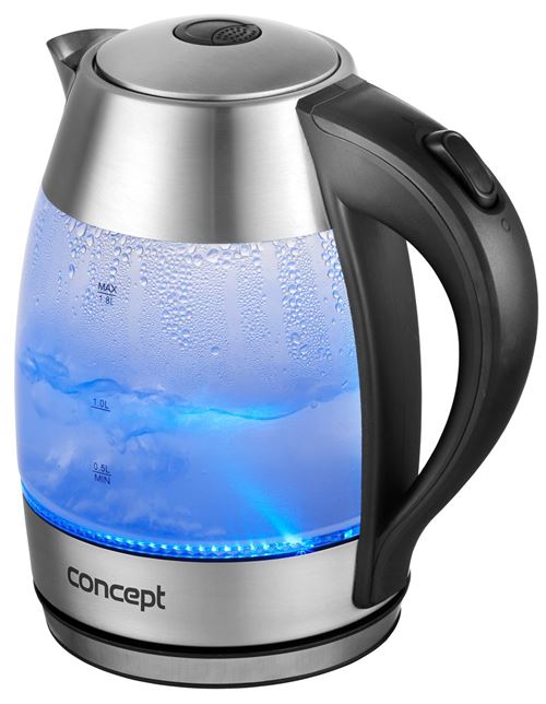CONCEPT électroménager RK4070 Basic Bouilloire Inox/Verre 1,8 L 2200 W