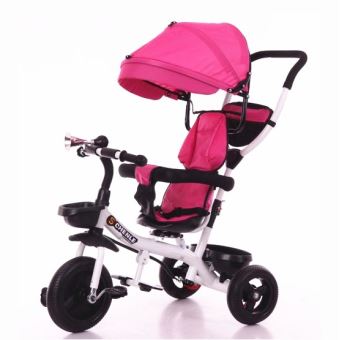 Lolo Tricycle 6en1 Bebe Enfant Velo Evolutif Fonctionnel Des 1 An Jusqu A 5 Ans 3 Roues Mousse Canopy Cadre Acier Accessoires Rose Blanc Tricycles Achat Prix Fnac