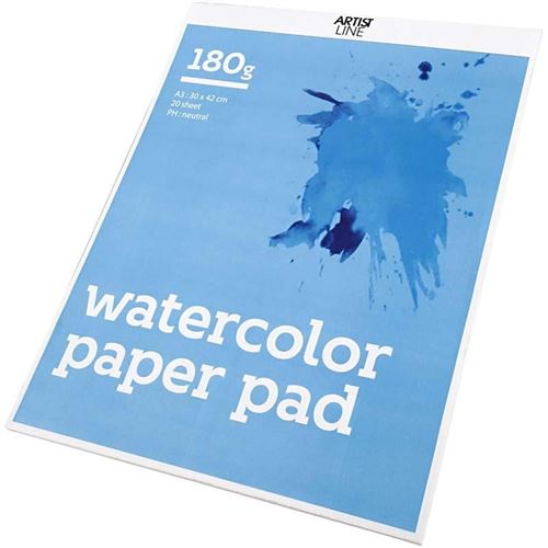 Creotime bloc aquarelle 20 pièces A3 180 gr