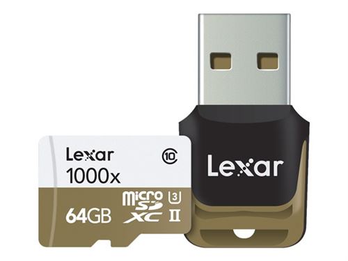 Lexar Professional - Carte mémoire flash - 64 Go - UHS Class 3 / Class10 - 1000x - microSDXC UHS-II