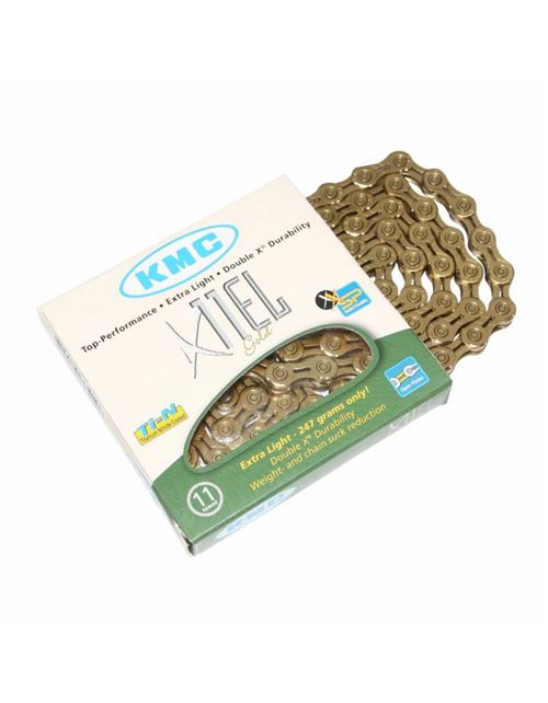 Chaine velo 11v. kmc x11el or 114 maillons compatible shimano-sram