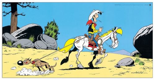ACHDE - Lucky Luke e Ran Tan Plan (Panneaux MDF 50x25 cm)