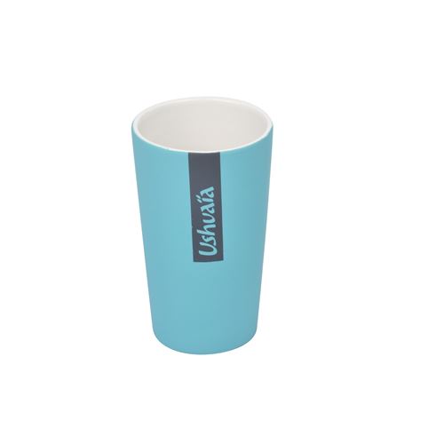 gobelet ceramique effet soft touch theme bali bleu - licence ushuaia