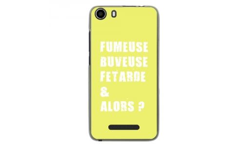 Coque souple pour Wiko Lenny 2 avec impression Motifs fumeuse et alors jaune