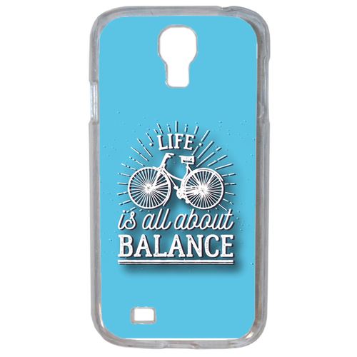 Coque Life Il All About Balance Fond Bleu Compatible Samsung Galaxy S4 Transparent