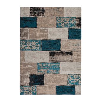 Tapis Patchwork Fait Main "Ballerina" Turquoise 120 x 170 cm - 1