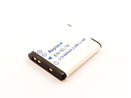 Batterie compatible NIK EN-EL19, Li-ion, 3,7V, 600mAh, 2,2Wh