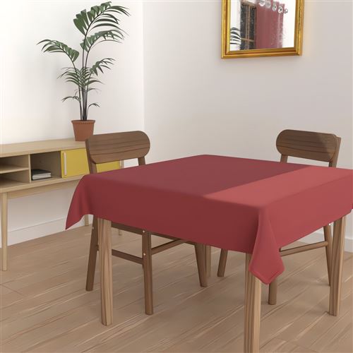 Nappe carrée 180 x 180 cm - Rouge - Linge de table