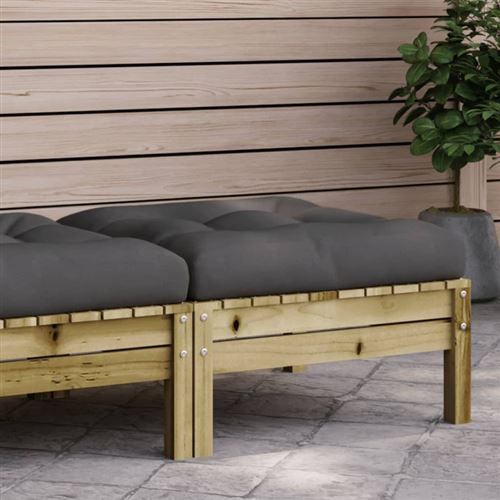 Vidaxl Repose-Pied De Jardin Avec Coussin - Bois De Pin Imprégné - Image 3