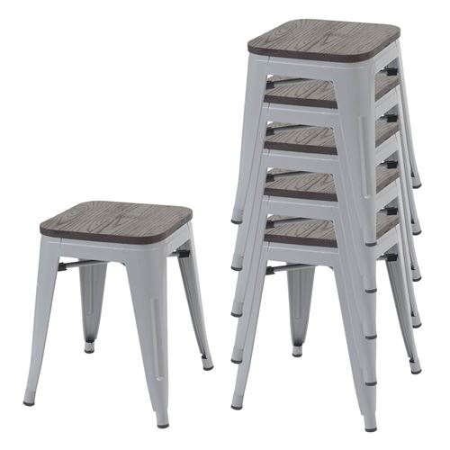 Mendler Gris Tabouret Industriel - Image 2