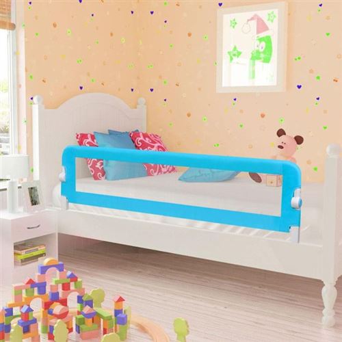 vidaXL Barrière de sécurité de lit enfant Bleu 120x42 cm Polyester